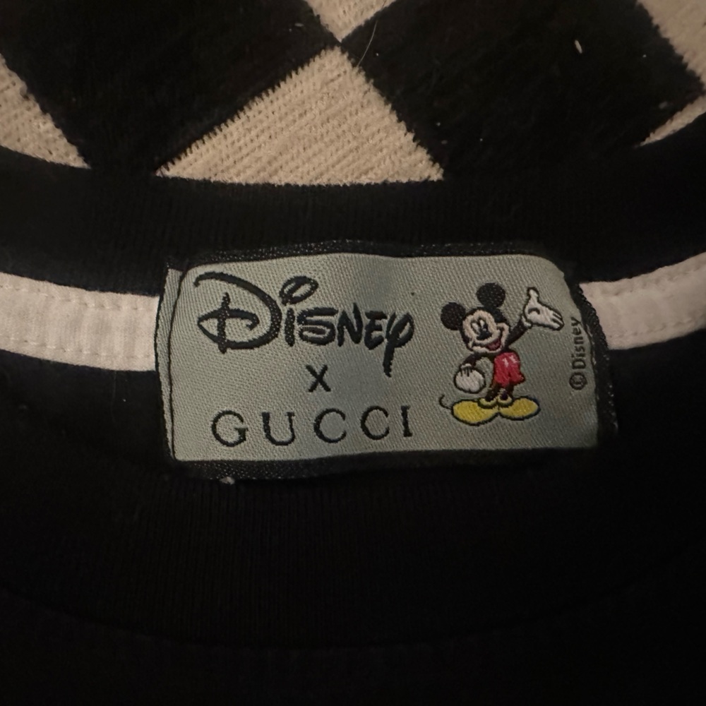Gucci Black Top with Mickey Mouse Embroidery